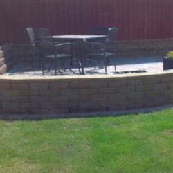 Raised brick patio & anchor wall - Portadown